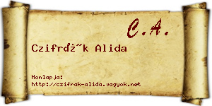 Czifrák Alida névjegykártya